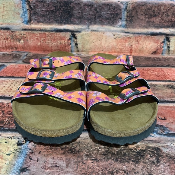 Papillio Orange Pink Floral Sandals - Picture 9 of 11